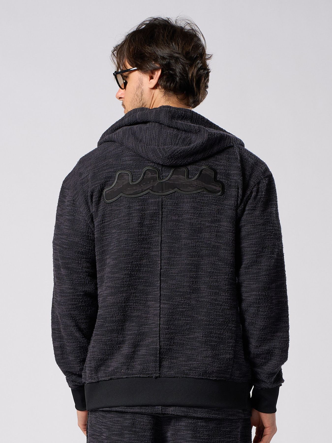 【予約品 1月25日(日) 締切】muta × wjk collection：knit jacquard relax parker / ニットジャガード リラックスパーカー / ブラック