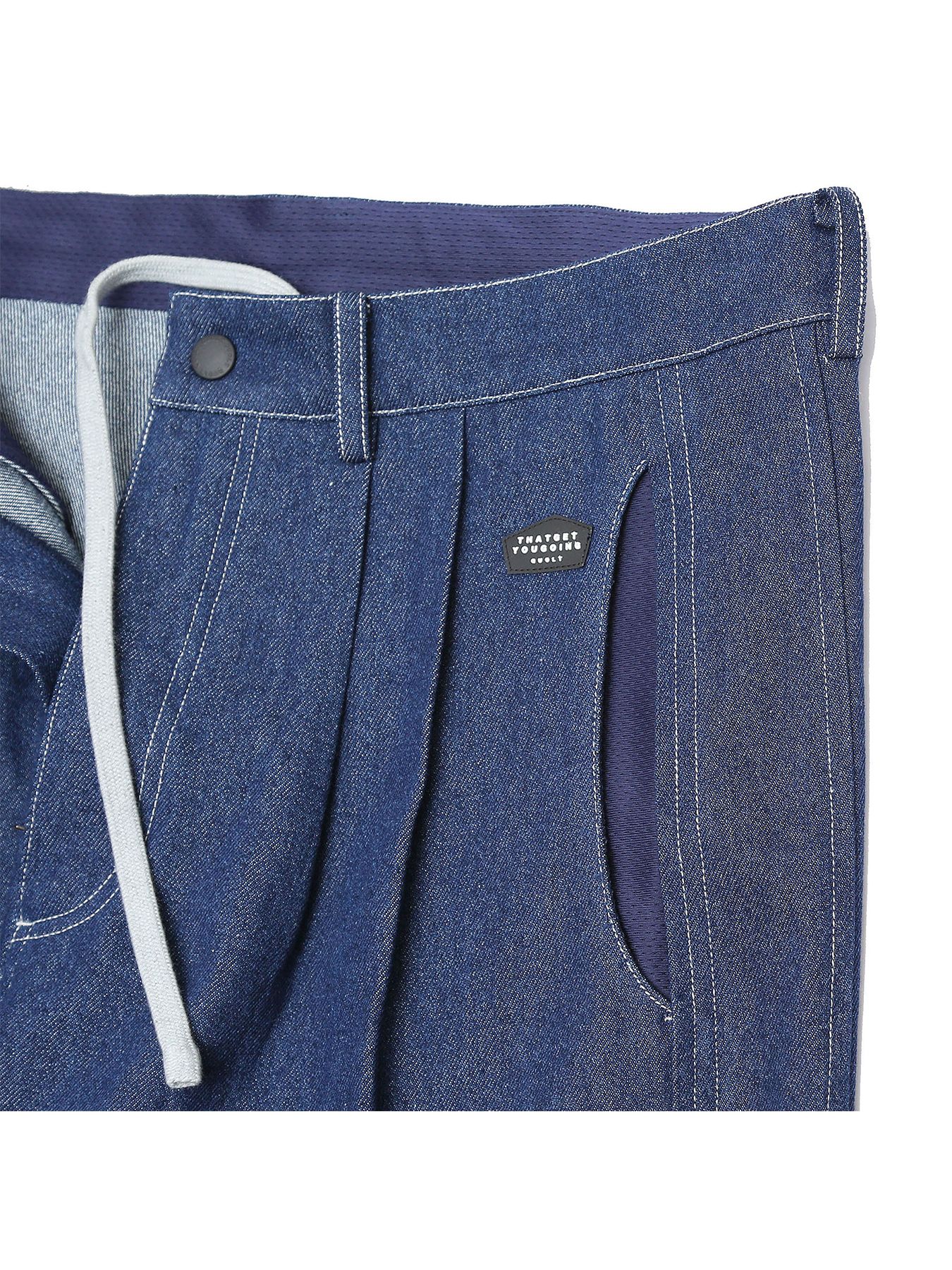 DENIM-MESH PANTS / インディゴ【QUOLT】
