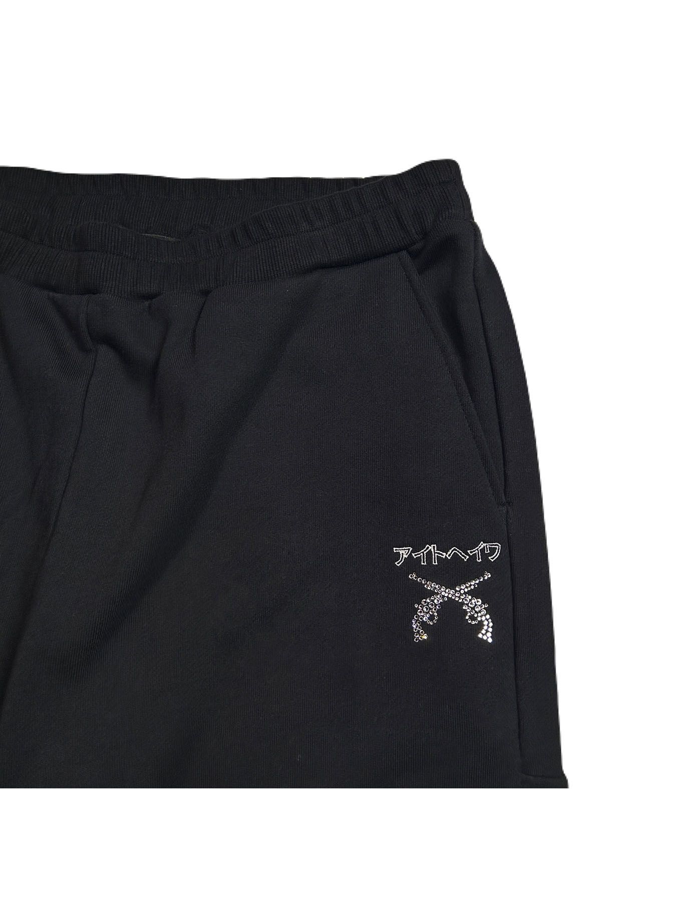 【予約品 8月10日(日) 締切 】アイトヘイワ SWEAT PANTS / アイトヘイワ スウェットパンツ / 刺繍 クリスタル ブラック