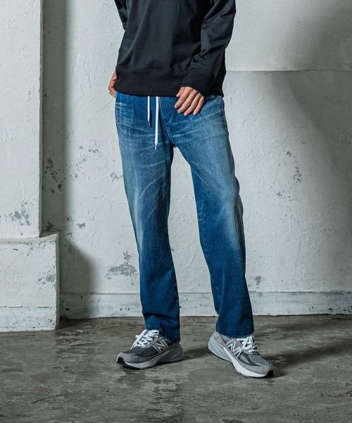 《予約11月17日19時締め》 EX denim jersey  WIDE PT / ワイドパンツ / DINDダークインディゴ