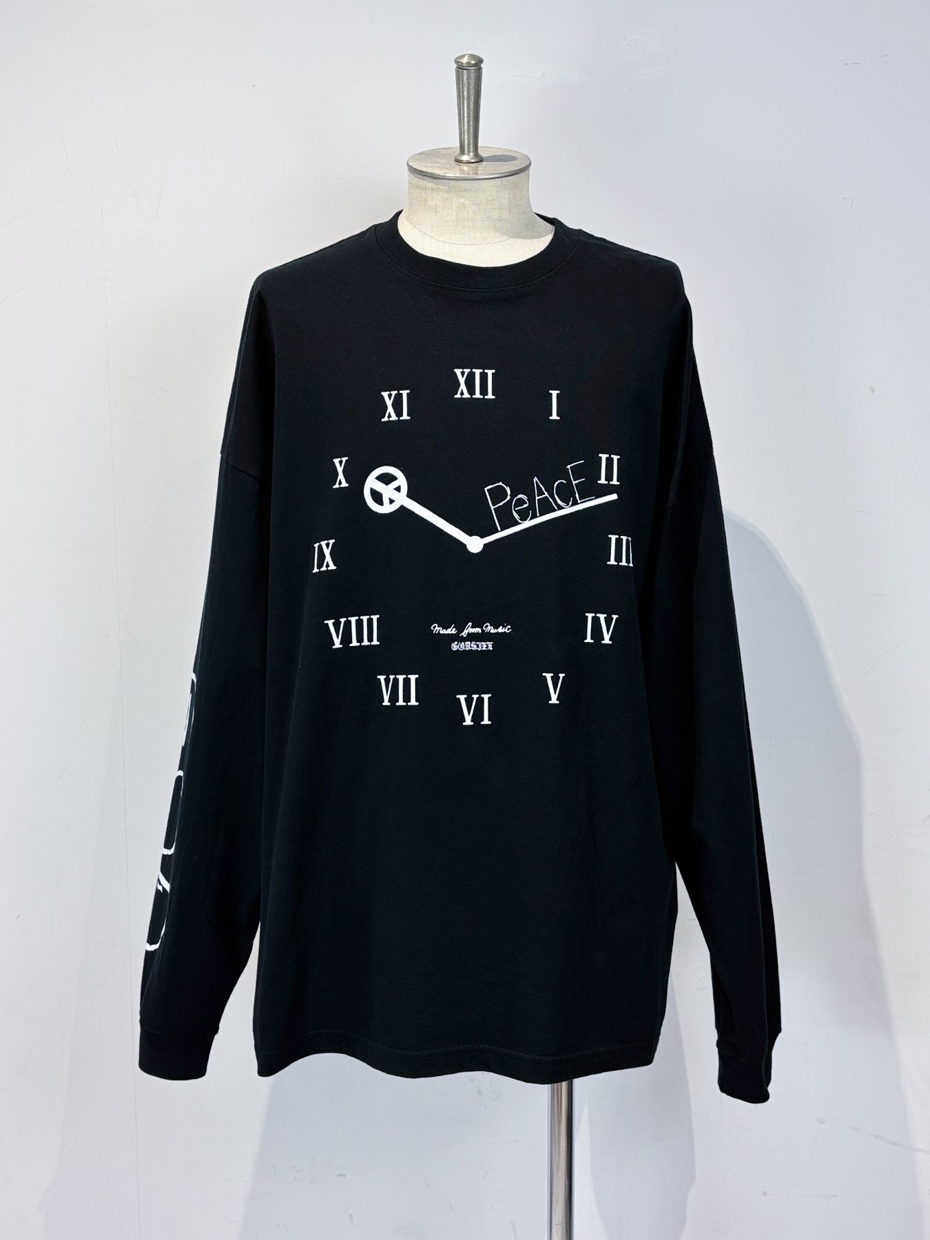 GODSIZE CLOCK 長袖 RELAXED FIT TEE / ブラック