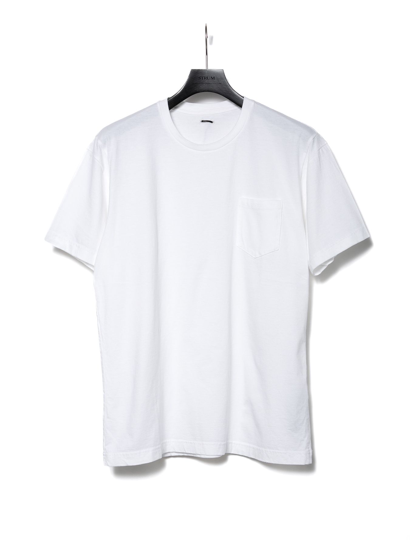 【予約品 10月12日(日) 締切】Natural Soft Cotton Chest Pocket Crew Neck T-shirt / 30/-ナチュラルソフト天竺 胸ポケット クルーネック Tシャツ / ホワイト