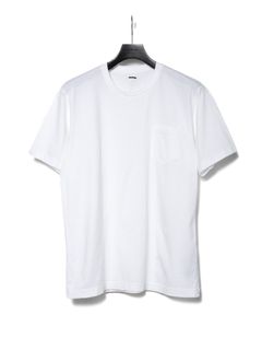 【予約品 10月12日(日) 締切】Natural Soft Cotton Chest Pocket Crew Neck T-shirt / 30/-ナチュラルソフト天竺 胸ポケット クルーネック Tシャツ / ホワイト