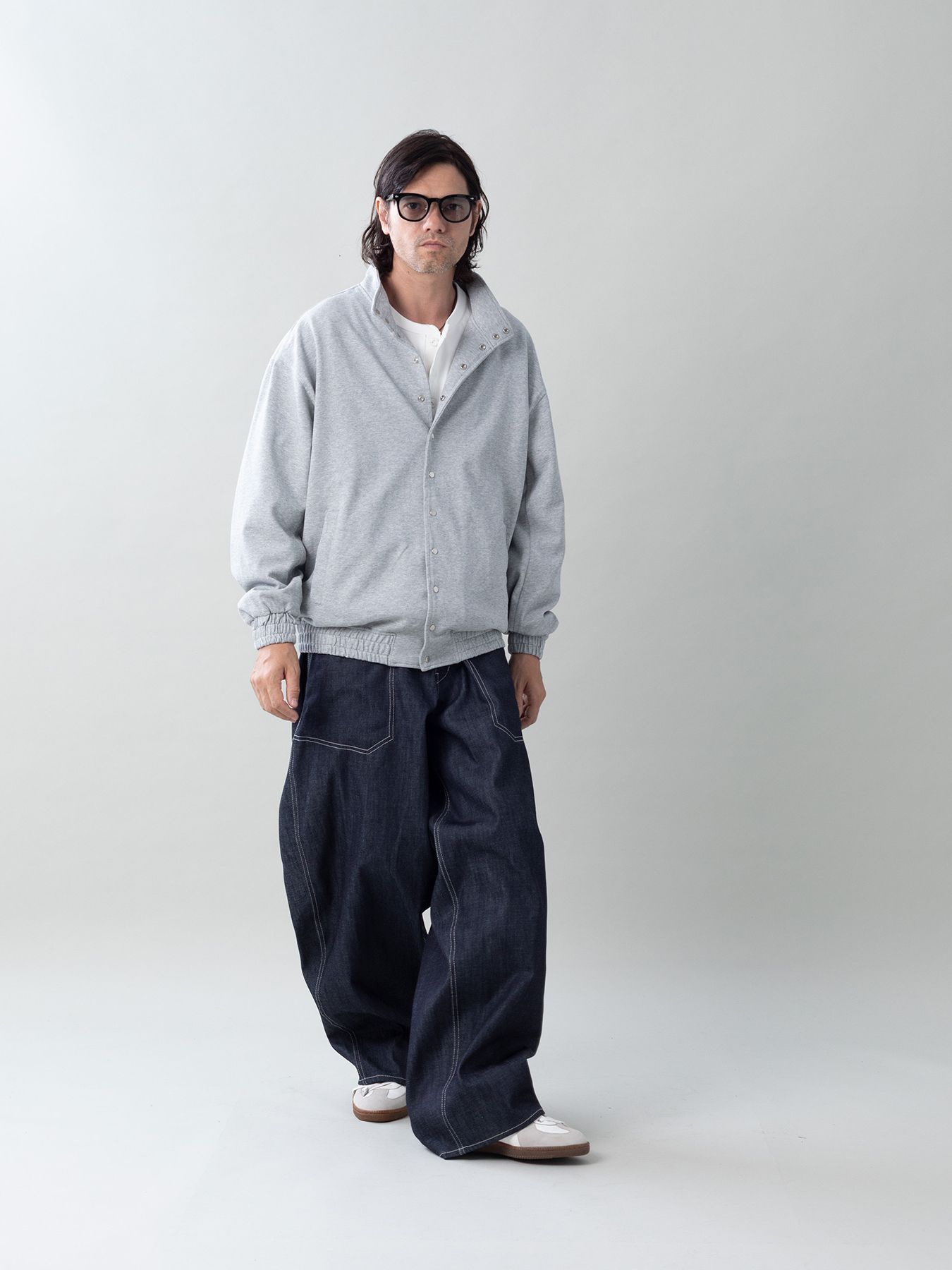 【予約品 5月6日(水) 締切】MOLD-SWEATJACKET / スタンドブルゾン / 杢グレー