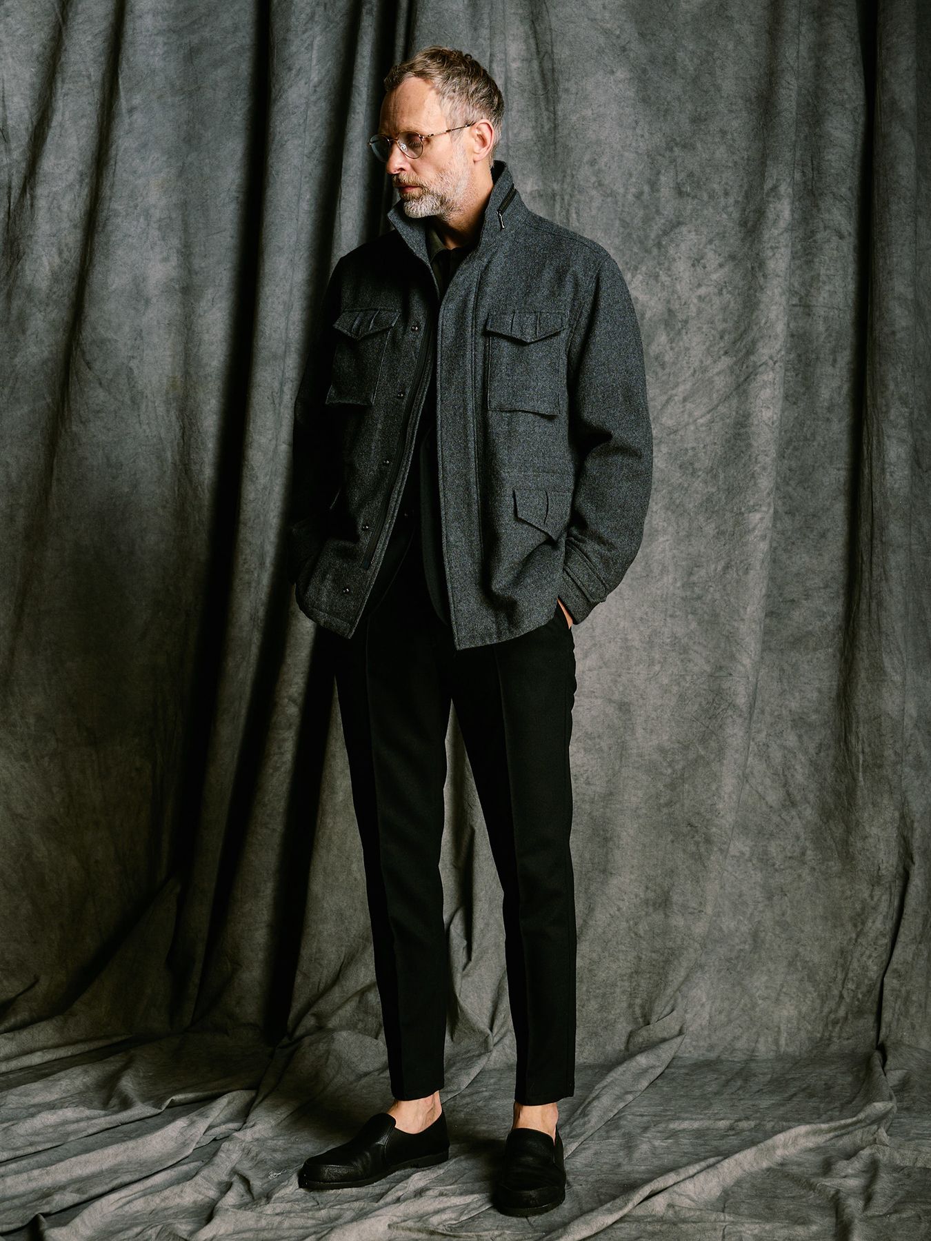 【予約品 4月19日(日) 18時締切】milled wool field jacket / ミルドウール フィールドジャケット / チャコール