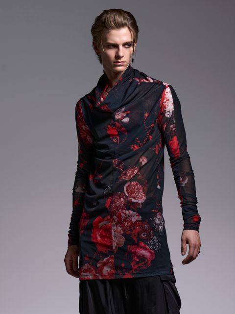 【予約品 1月4日(日) 締切】Loose High Neck / ルーズハイネック / ブラックフローラ