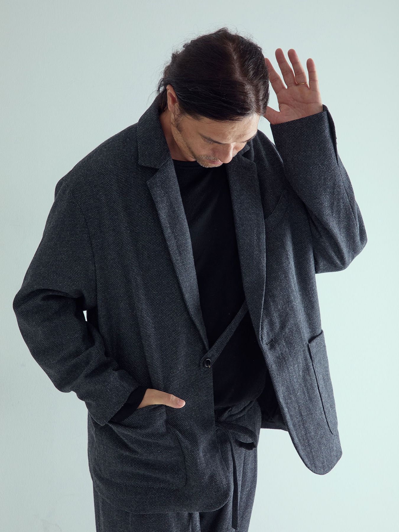 【予約品 】LOUNGECUT JACKET / ジャケット / チャコール× ブラック