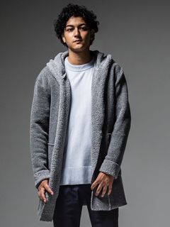 《予約品》 BOA Hoodie coat / ウールボアコート / グレー 【RESOUND CLOTHING】 RC30-C-007
