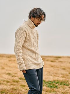 【予約品】 plating cable knit turtle / プルオーバー / ホワイト