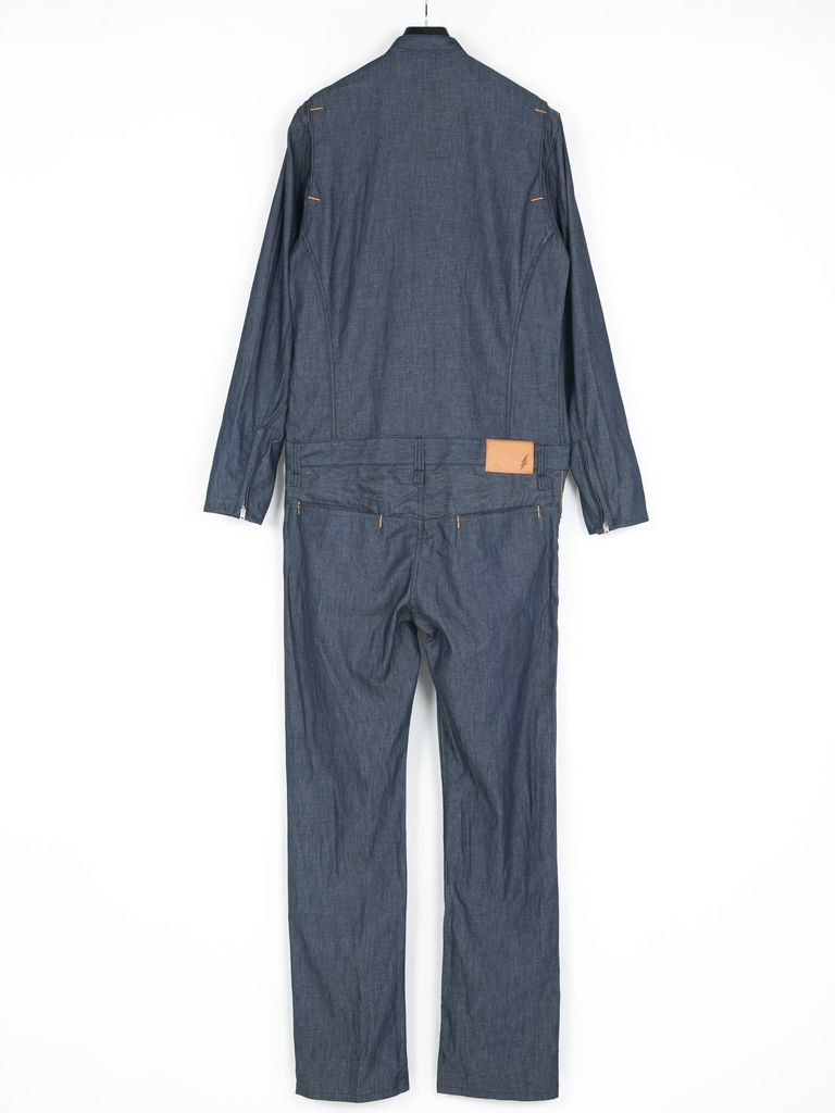 6oz Organic Cotton Denim Single Riders Coveralls / 6oz オーガニック コットン デニム シングル ライダース カバーオール / BULLET / インディゴ
