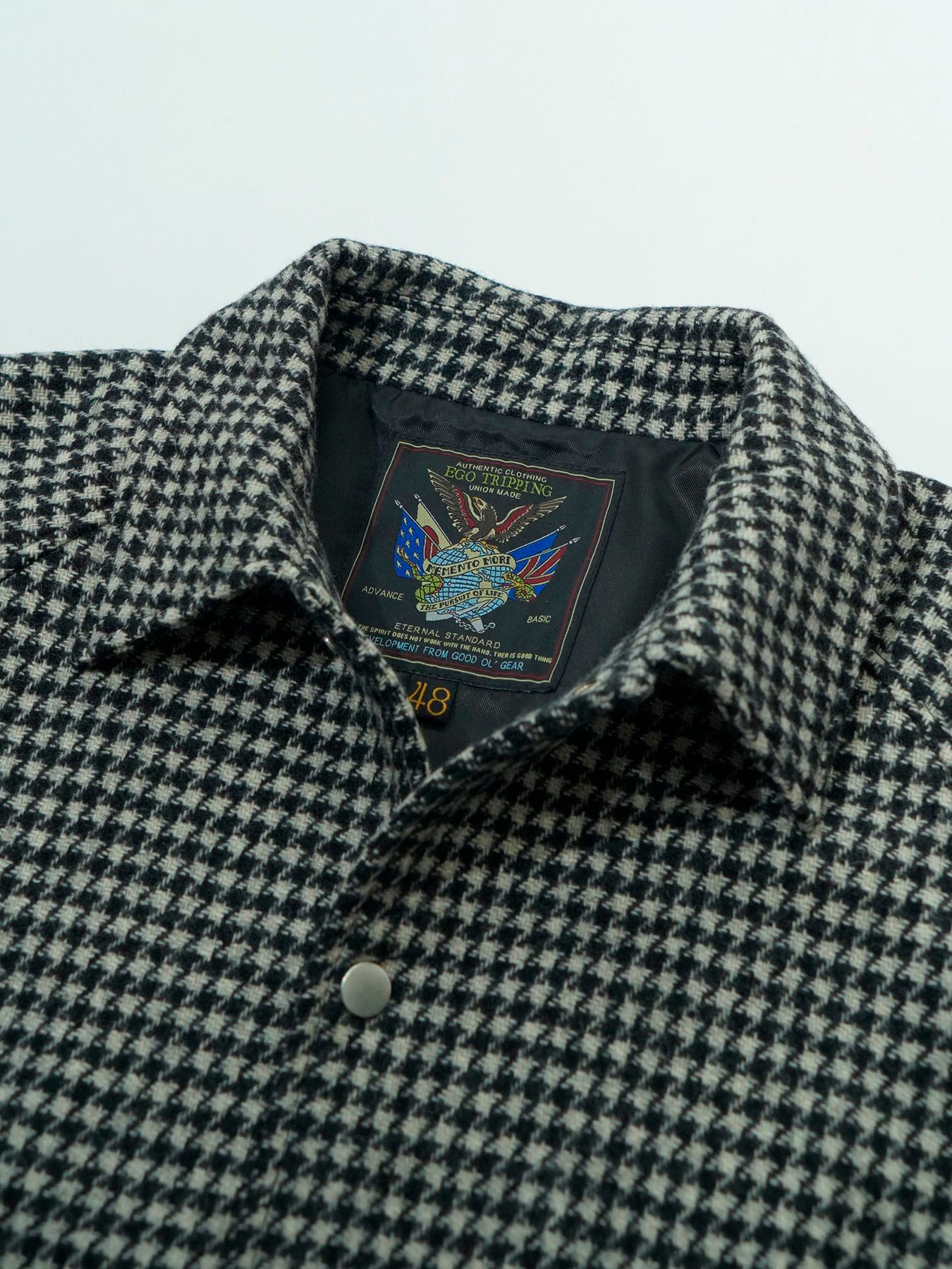 【予約品 】Houndcoach / ウール コーチジャケット / ホワイト×ブラック千鳥