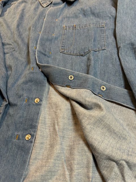 SOSIR used / シャツ / インディゴユーズド×金茶ステッチ
