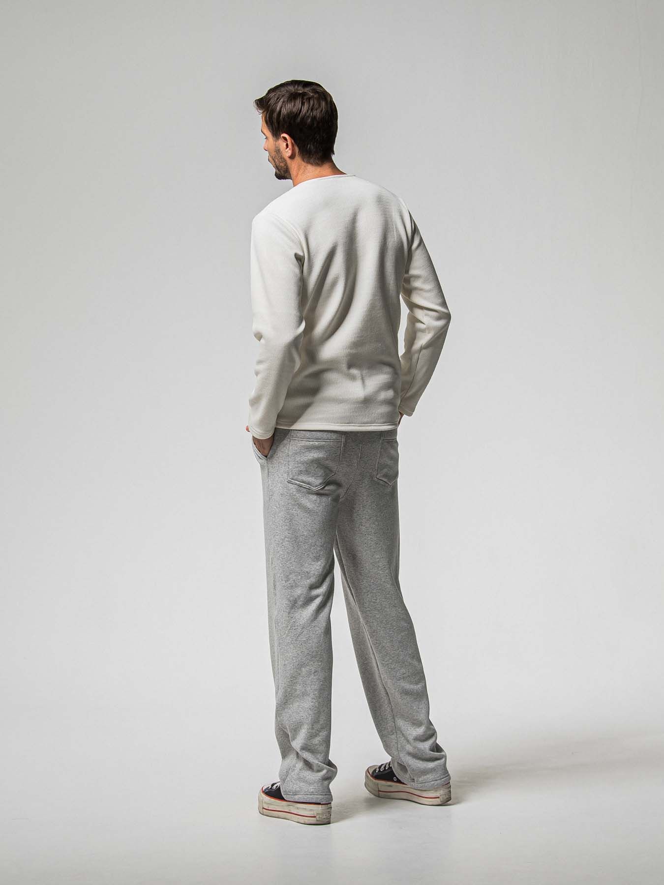 【予約品 8月31日(日) 締切】VELOURS FLEECE THERMAL HENRY / ベロアフリース サーマル ヘンリーネック / ホワイト