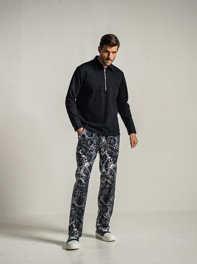 《予約9月1日18時締め》 MELTON WIDE TUCK PANTS  / ワイドタックパンツ / ペイントブラック