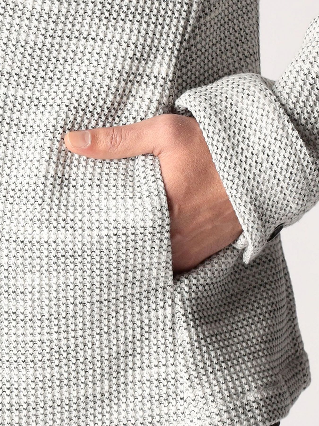 メランジワッフルカットジャケット / ホワイト 【NICOLE CLUB FOR MEN】