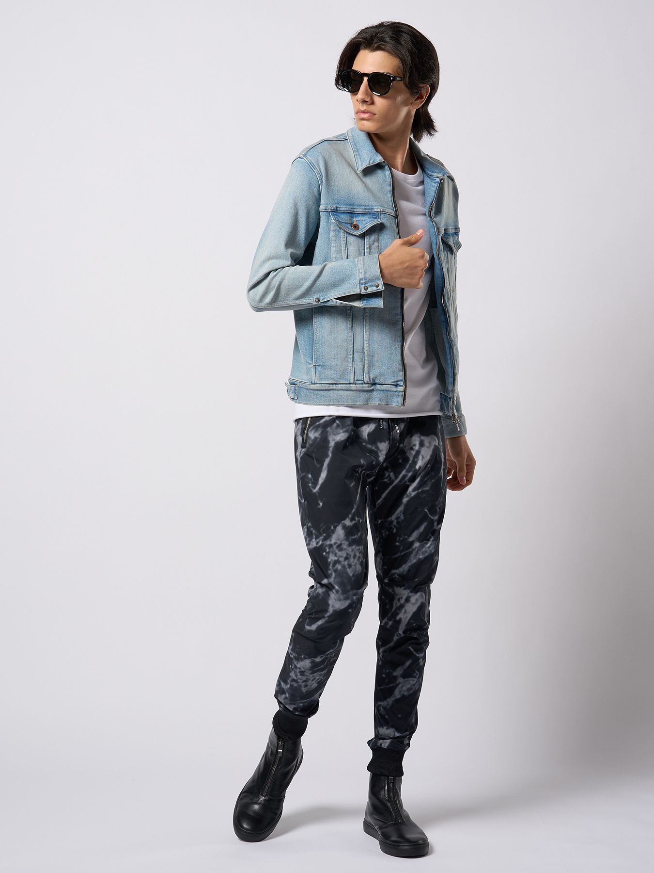 【予約品 9月23日(火) 締切】tuck rib pants / タックリブパンツ / モノプリント
