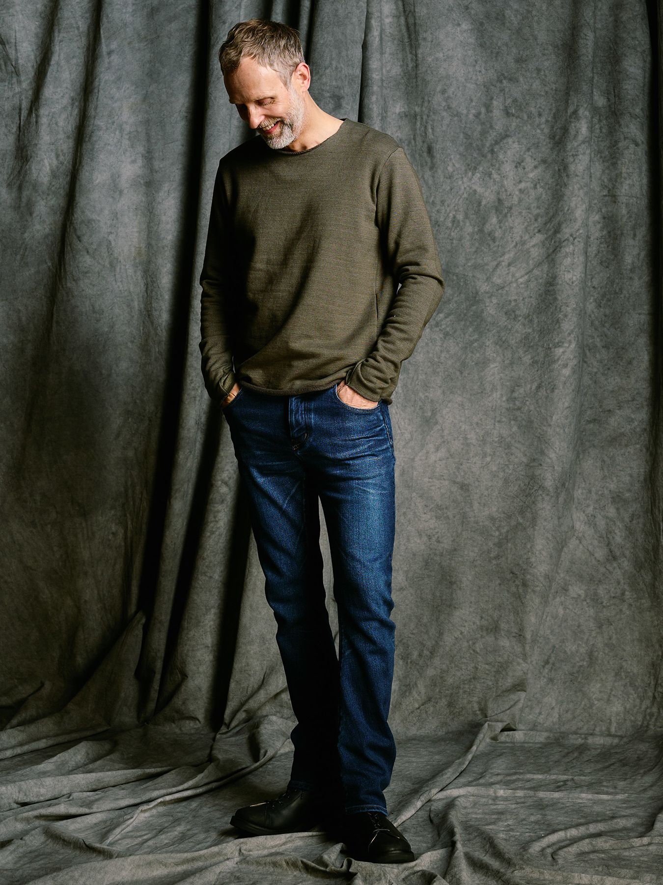 【予約品 4月19日(日) 18時締切】denim jersey 3D banana flare pants / デニムジャージー 3D バナナフレアパンツ / インディゴユーズド