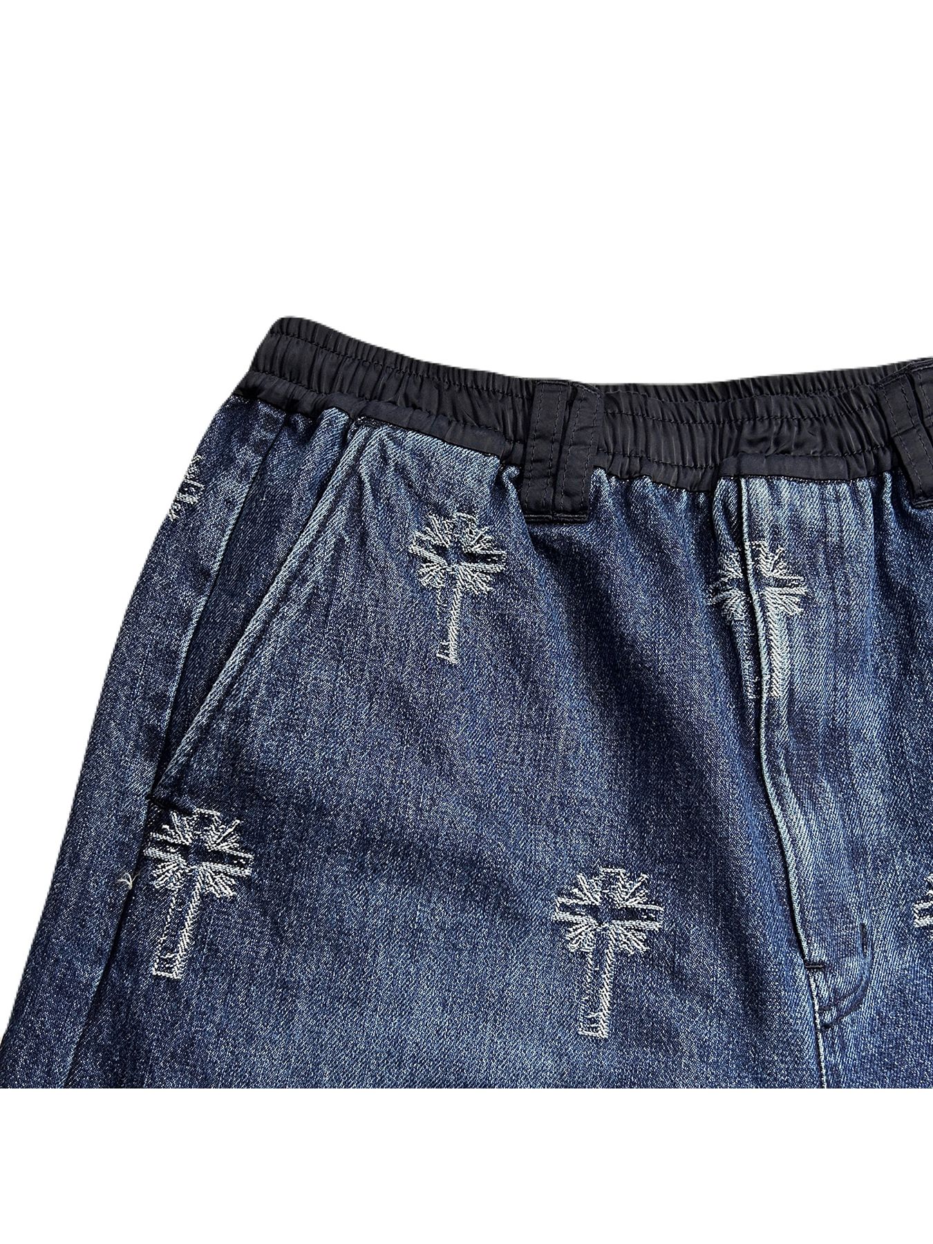 【予約品 8月10日(日) 締切 】CROSS JQ DENIM PT A / クロスジャガード デニムパンツ / クリスタル ブルー