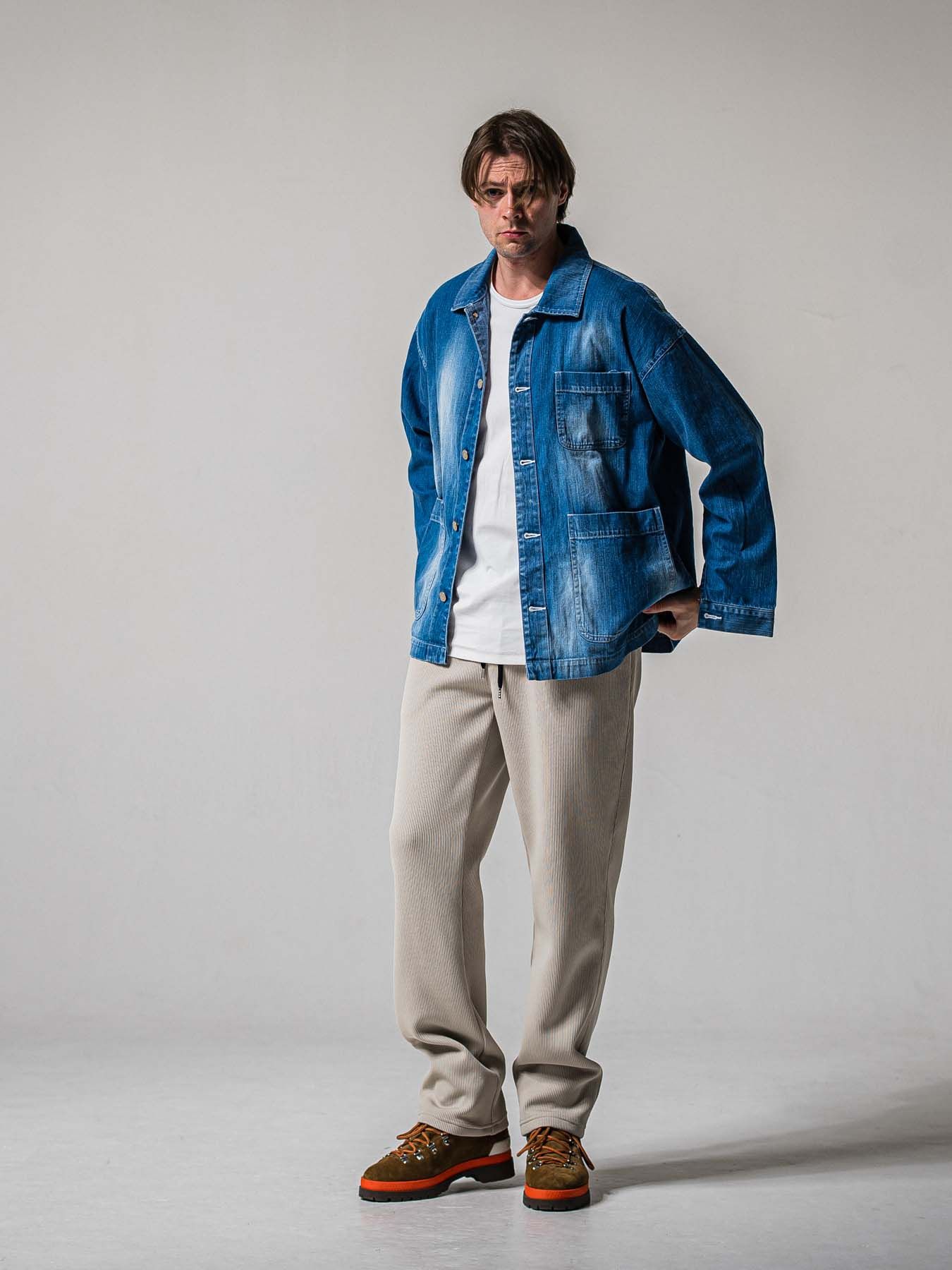 【予約品 11月16日(日) 締切】AZE  WIDE TUCK PANTS / 畔編みニット セミワイドシルエット ワンタック イージーパンツ / グレージュ