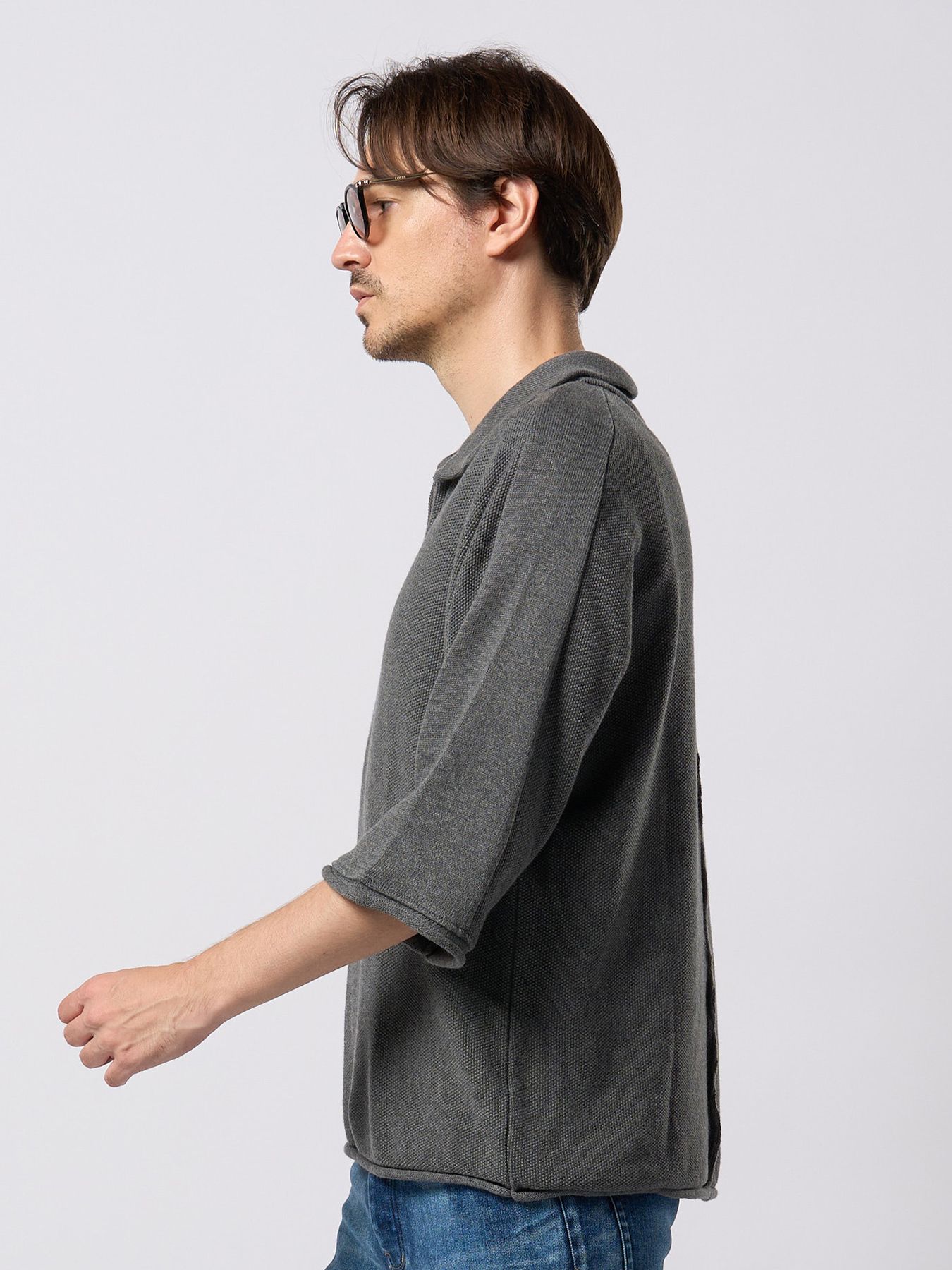 【予約品 9月23日(火) 締切】comfy skipper polo H/S / コンフィー スキッパーポロ ハーフスリーブ  / チャコール