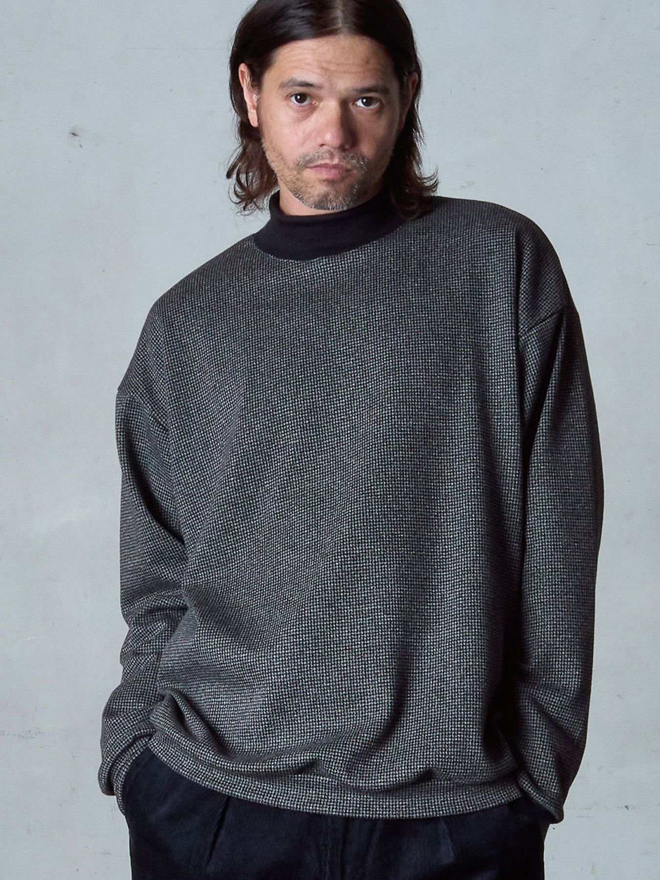 【予約品 7月5日(日) 締切】LUXEWEAVE / ハイネック / 千鳥グレー
