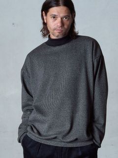 【予約品 7月5日(日) 締切】LUXEWEAVE / ハイネック / 千鳥グレー