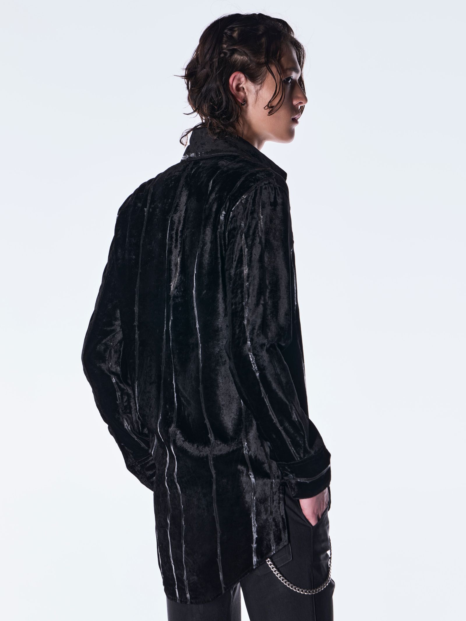 【予約品 6月29日(月) 締切】TOGE Velvet Shirt / ベルベット シャツ / ブラック