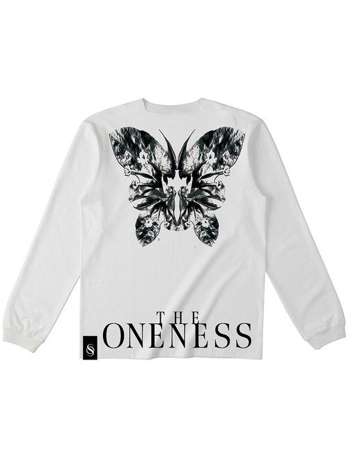《予約品》 Bougainvilea LongSleeve T / 長袖Tシャツ / ホワイト×ブラック【THE ONENESS】