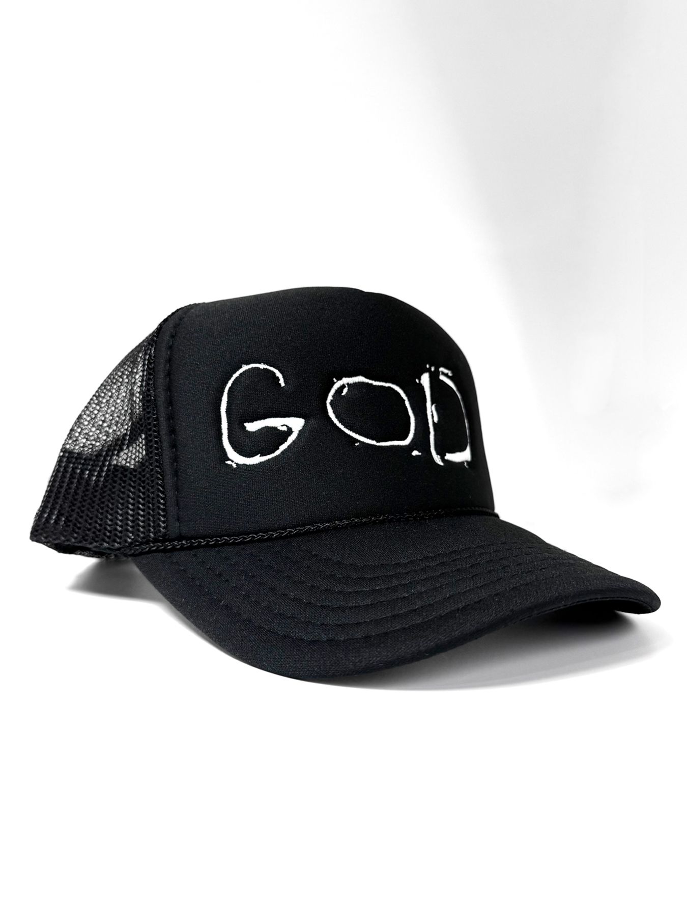【予約品 6月21日(日) 締切】GOD MESH BACK TRUCKER HAT / ブラック
