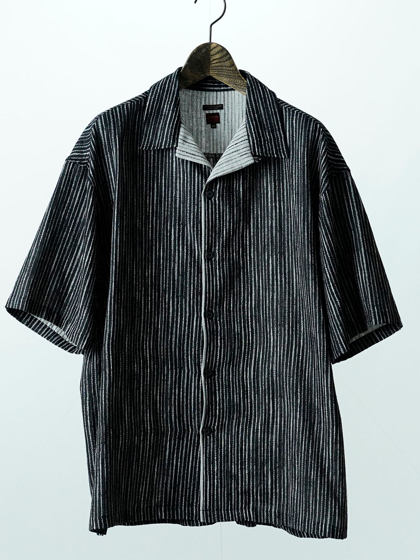 【予約品 11月9日(月) 締切】WAVESTRIPESHIRT / ジャガードストライプシャツ / ブラック