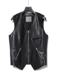 【予約品 10月12日(日) 締切】Hole-Punched Oil Calfskin Zipup Vest / パンチング オイルカーフ ジップアップベスト / BENNY