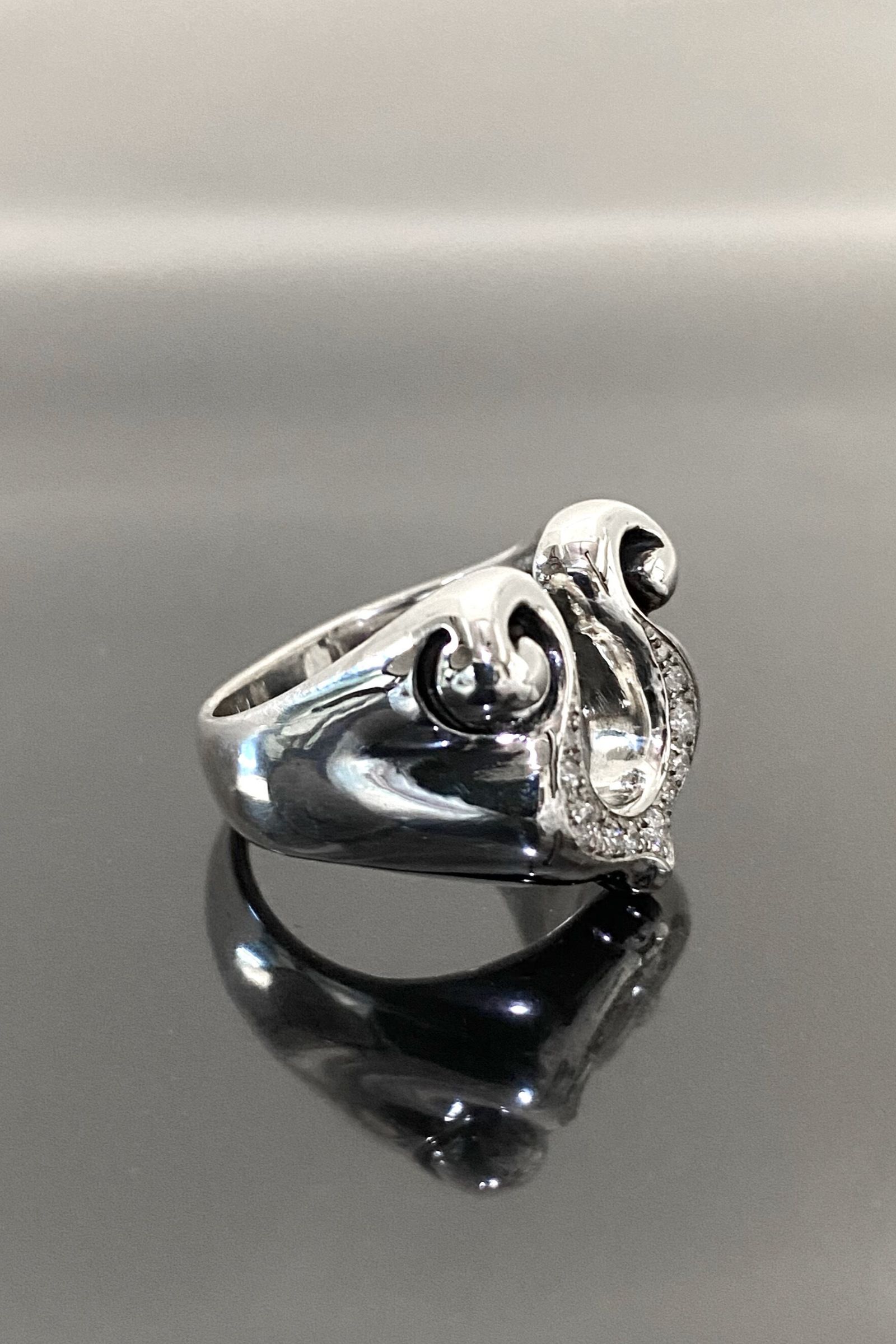 《受注生産》 RHYTHMIC HORSESHOE RING with DIAMOND ダイヤモンド リング 【GOD SIZE】 注文から2-4週間後入荷予定