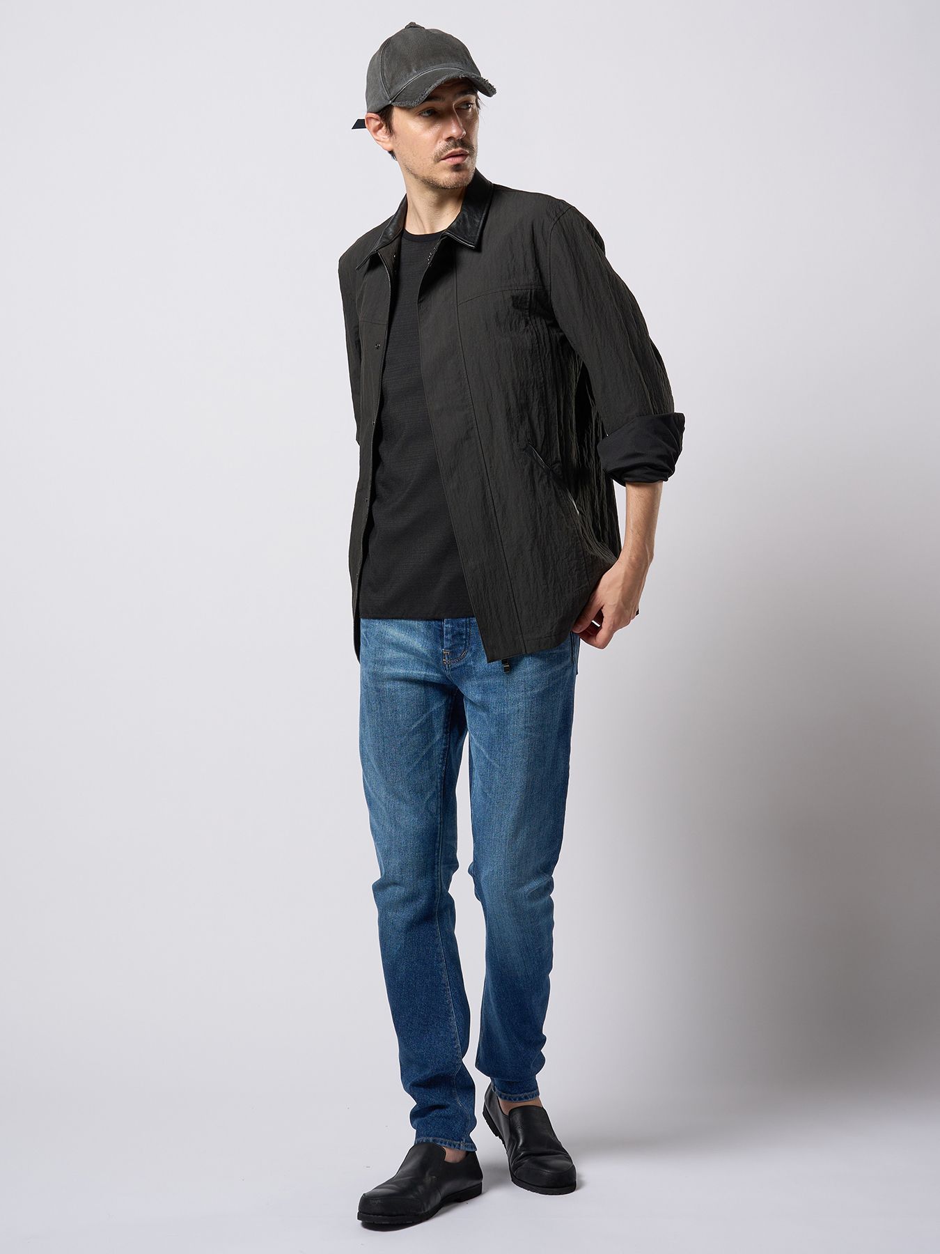 【予約品 9月23日(火) 締切】combination slip-on shoes / コンビネーション スリッポンシューズ / ブラック