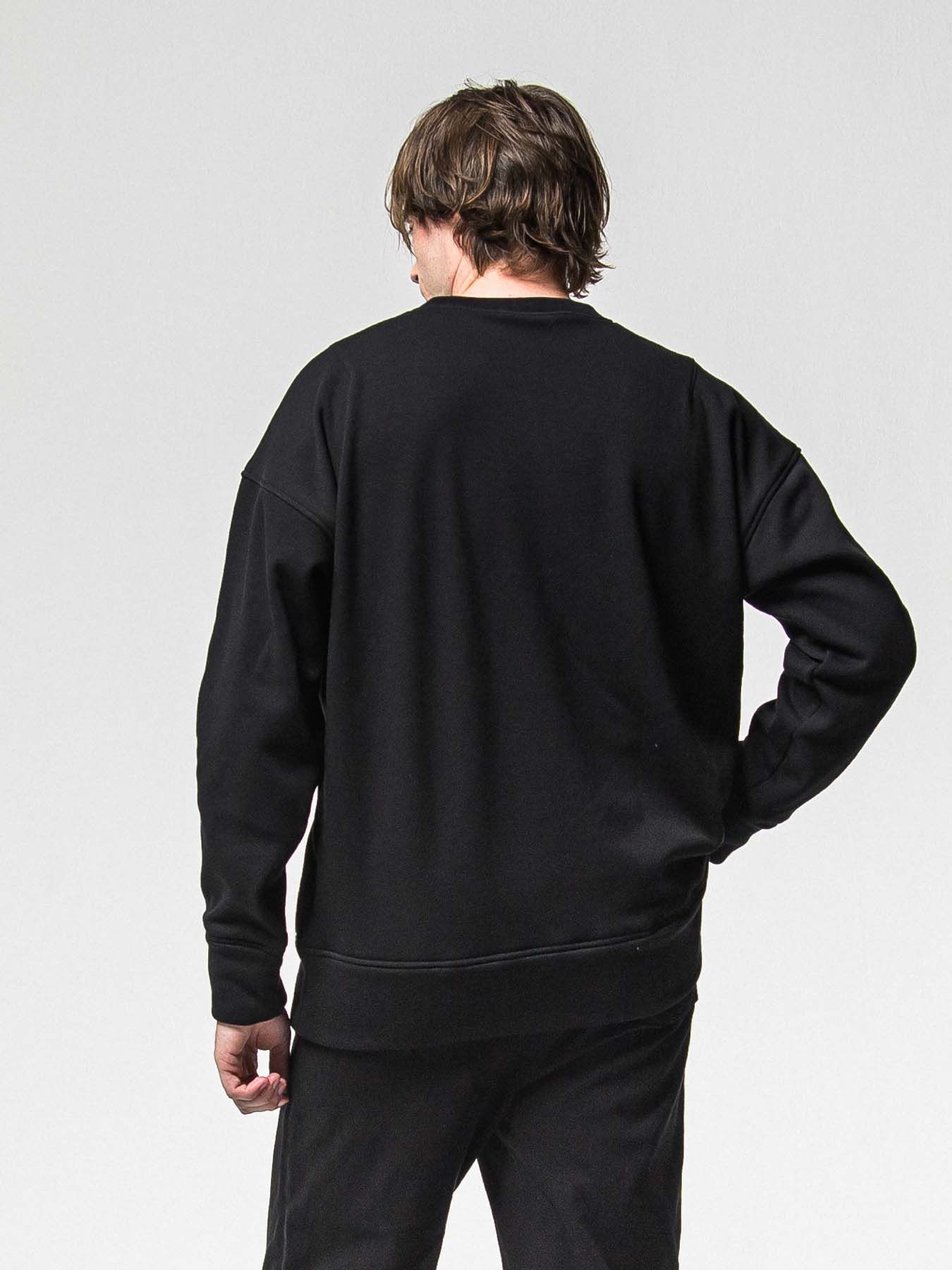 【予約品 8月31日(日) 締切】RC CHENILLE VELOURS FLEECE DROP TRAINER / RCサガラ刺繍ワッペン ベロアフリース ドロップショルダートレーナー / ブラック