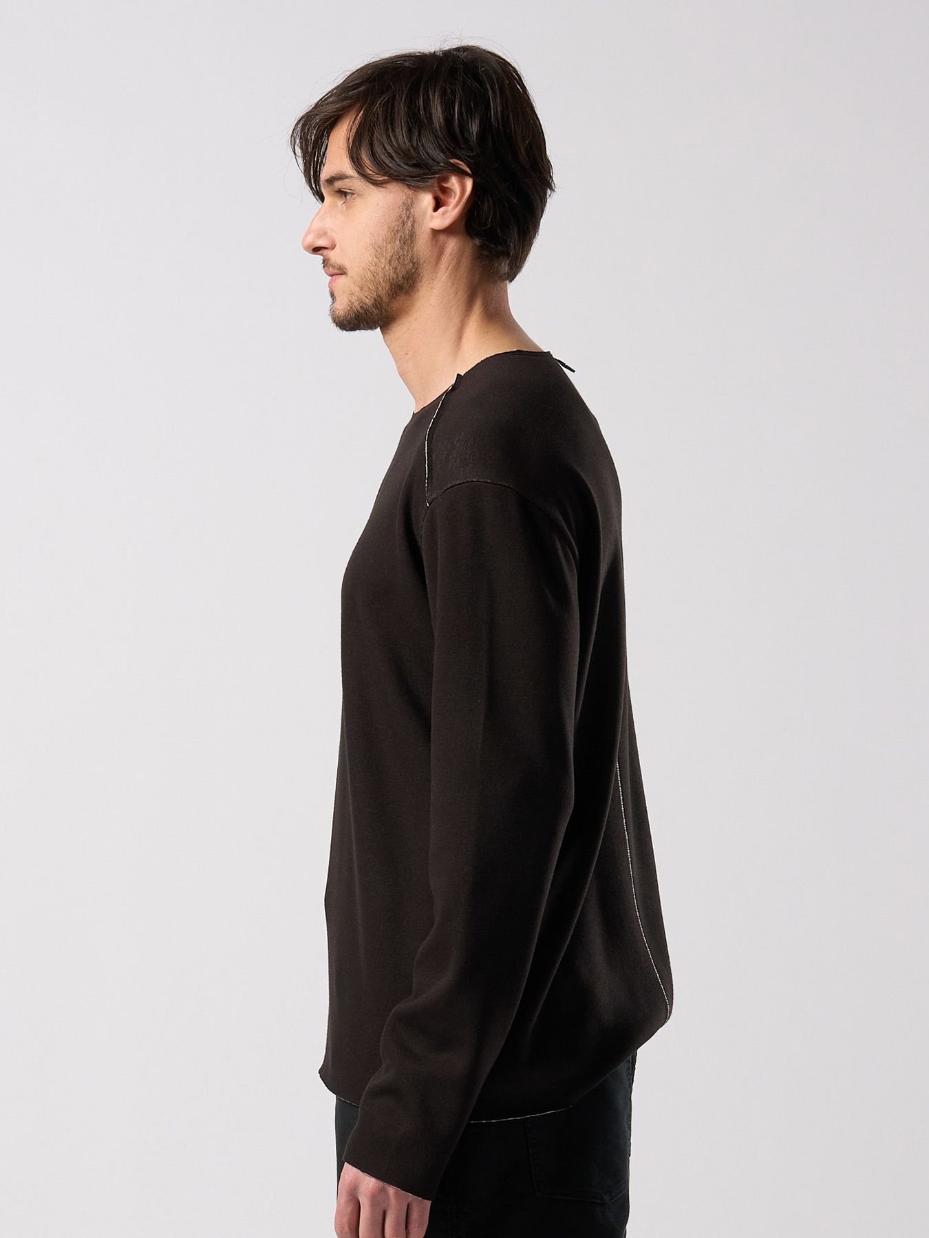 【予約品 4月19日(日) 18時締切】back boa cut-off crew / バックボア カットオフ クルーネック/ ブラック