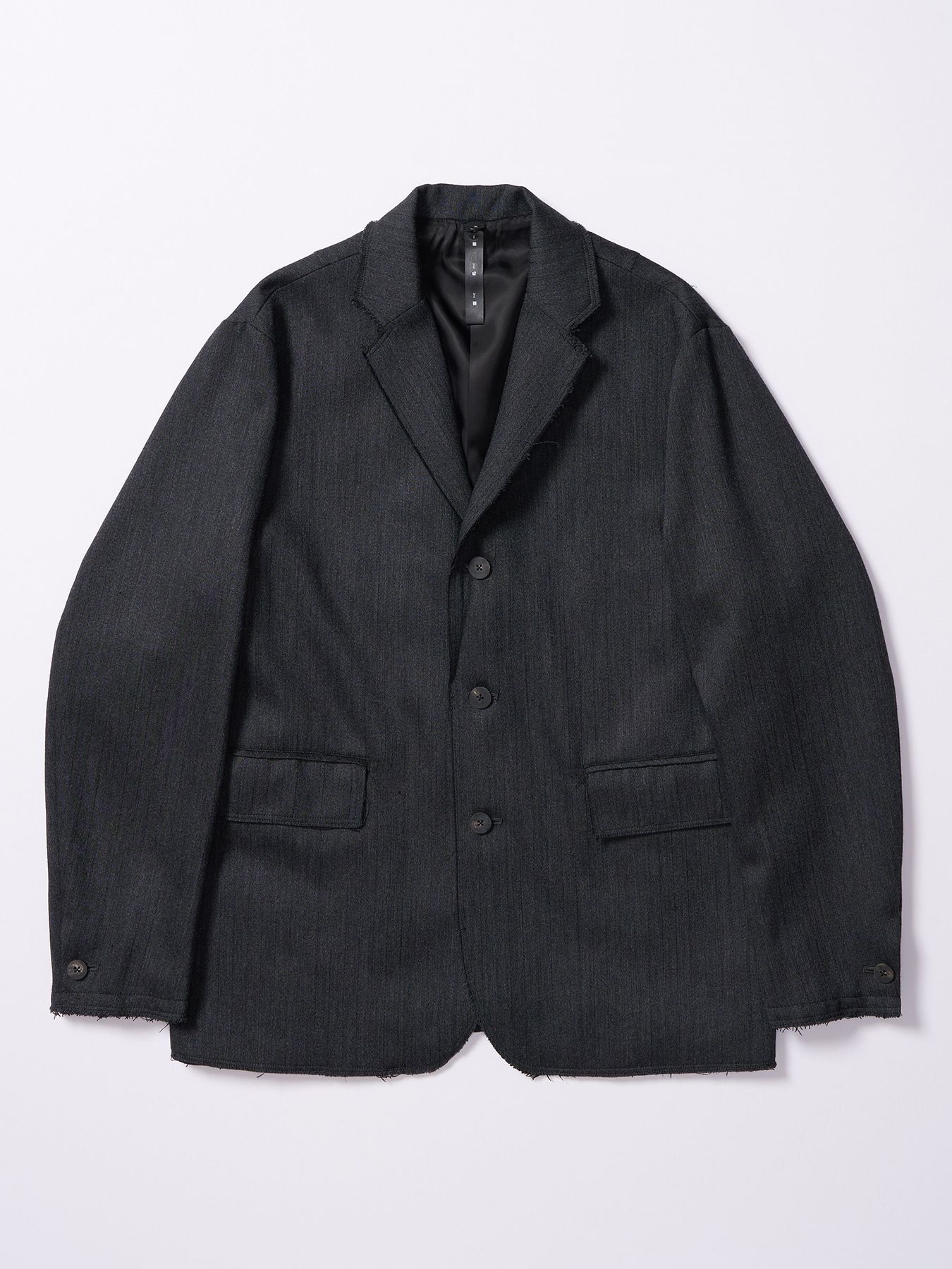 【予約品 4月19日(日) 18時締切】venetian stripe single jacket / ヴェネツィアン ストライプ シングルジャケット / チャコール