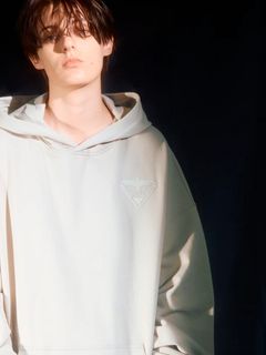 BOY LOGO Patch Hoodie Parka BEIGE【B233N0401511】