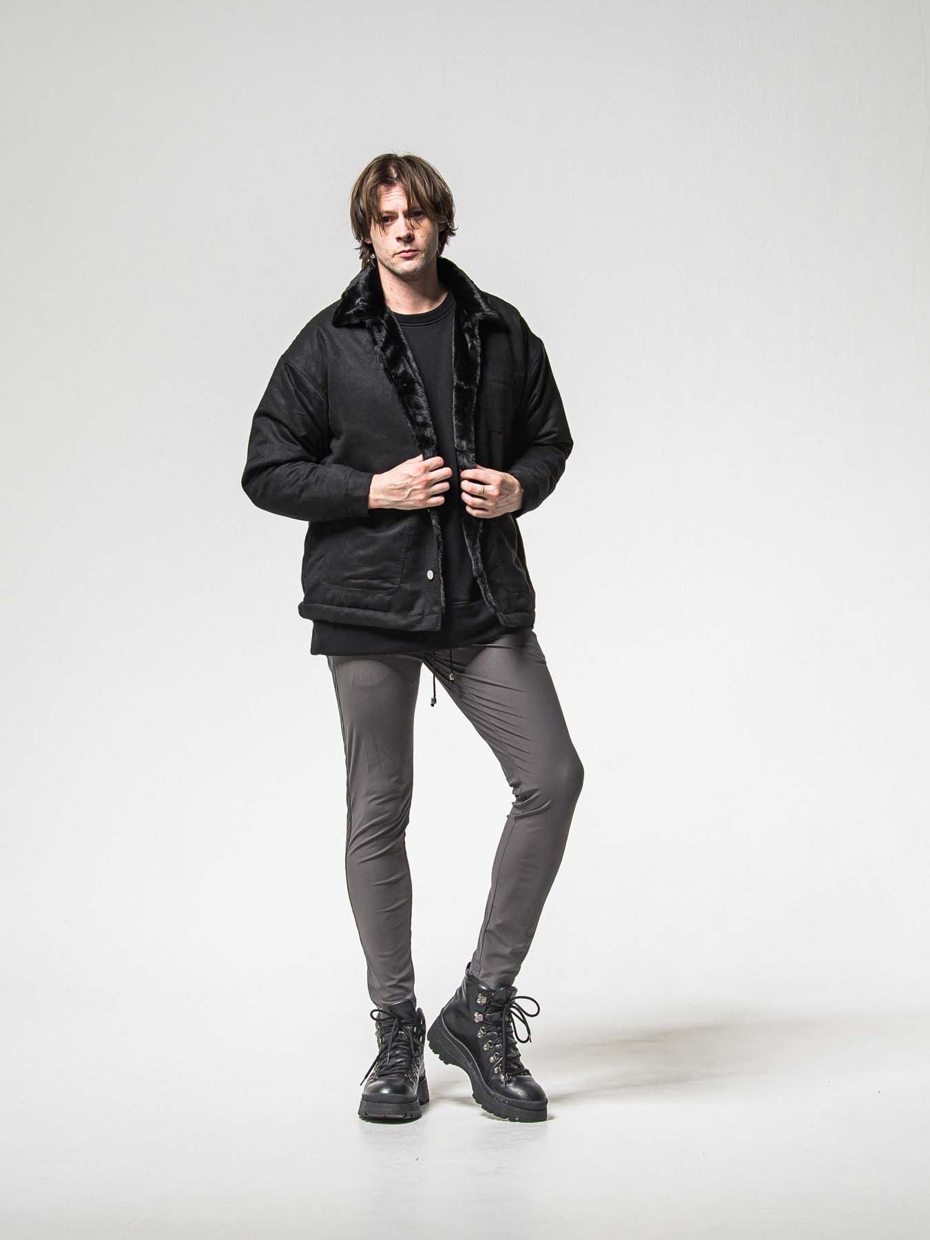 【予約品 】SUEDE FUR CAVER ALL / スウェードファーカバーオール / ブラック