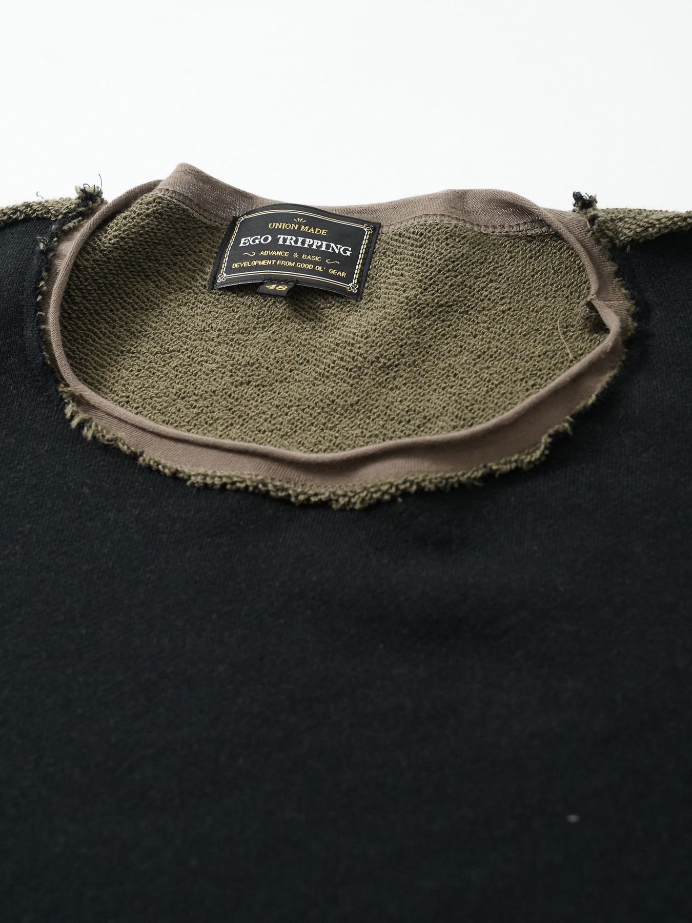 【予約品 5月6日(水) 締切】BRUTE-SWEAT / スウェットトレーナー / ブラック×ベージュ