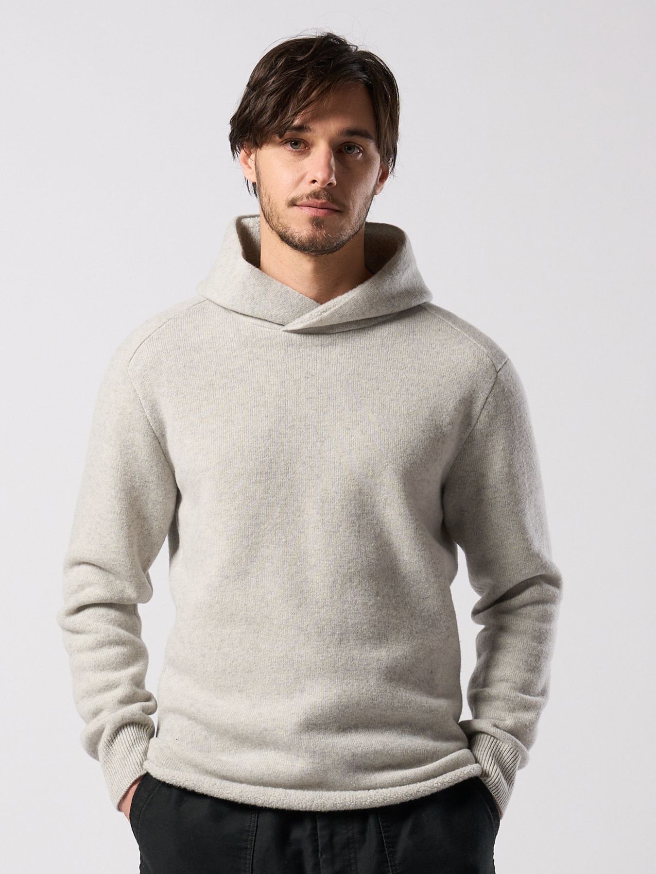 【予約品 4月19日(日) 18時締切】back pile hoodie / バックパイル フーディ / ライトグレー