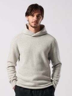 【予約品 4月19日(日) 18時締切】back pile hoodie / バックパイル フーディ / ライトグレー