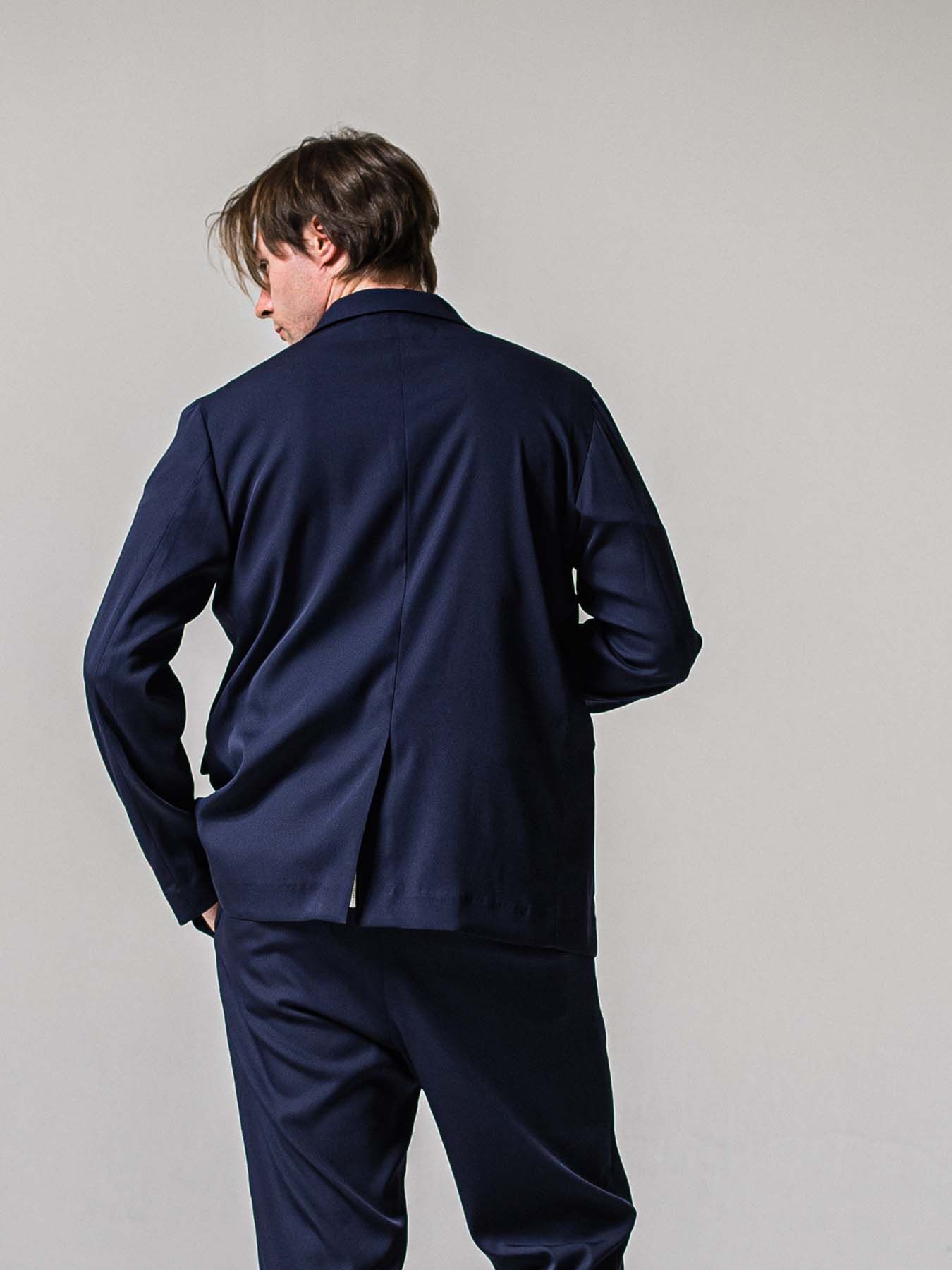 【予約品 11月16日(日) 締切】GARY LOOSE JACKET / ルーズフィット ジャージ テーラードジャケット / ネイビー