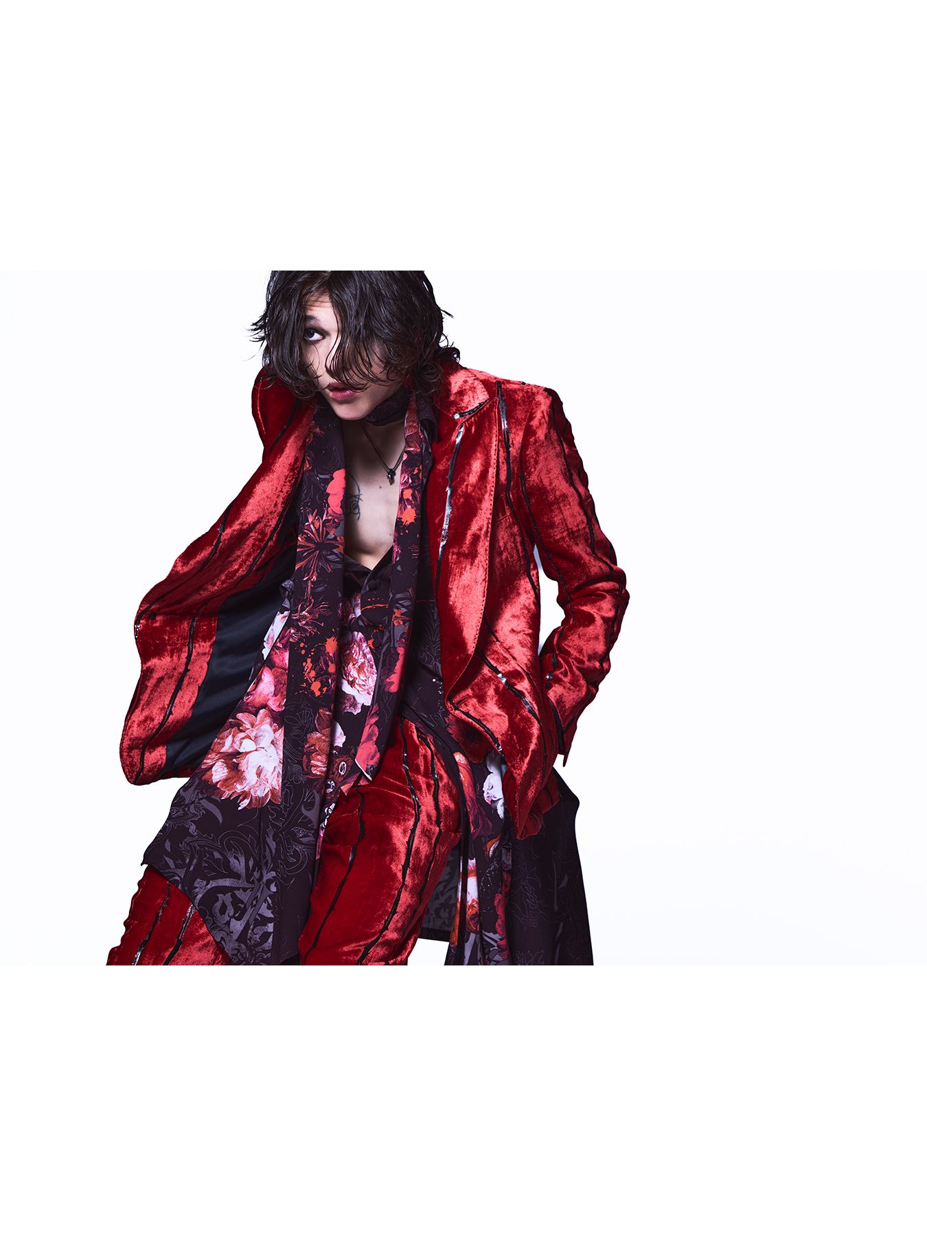 【予約品 6月29日(月) 締切】TOGE Velvet Wide Slacks / ベルベット ワイドスラックス / レッド