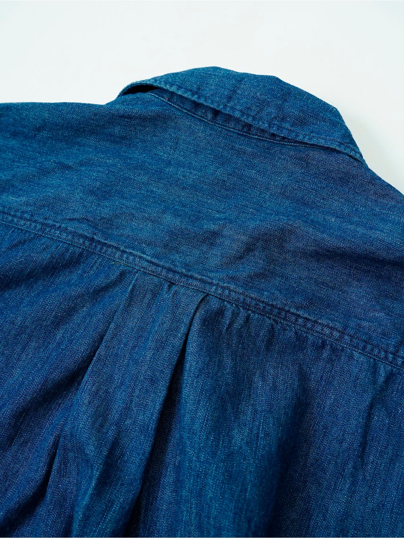【予約品 11月9日(月) 締切】MILITARYSHIRT Denim / デニムミリタリーシャツ / インディゴ×金茶ステッチ
