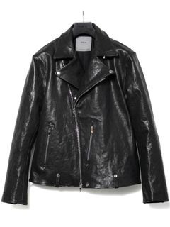 【予約品 9月27日(日) 締切】《Grande Fit》フルタンニン ピット鞣し シュリンク ホース ハイド ダブル ライダース / HI-FLYER / BLACK