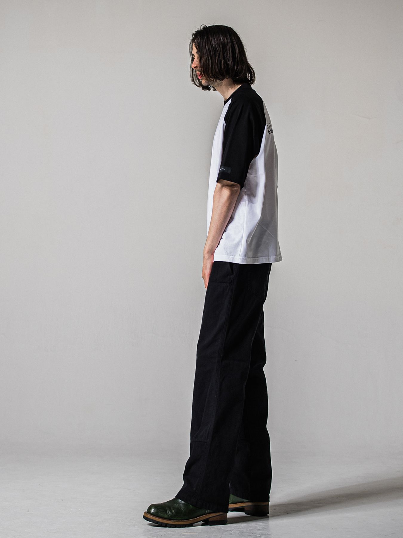 BACK RC RAGLAN OVER TEE / バックロゴ ラグランスリーブ オーバーTシャツ / ホワイト×ブラック