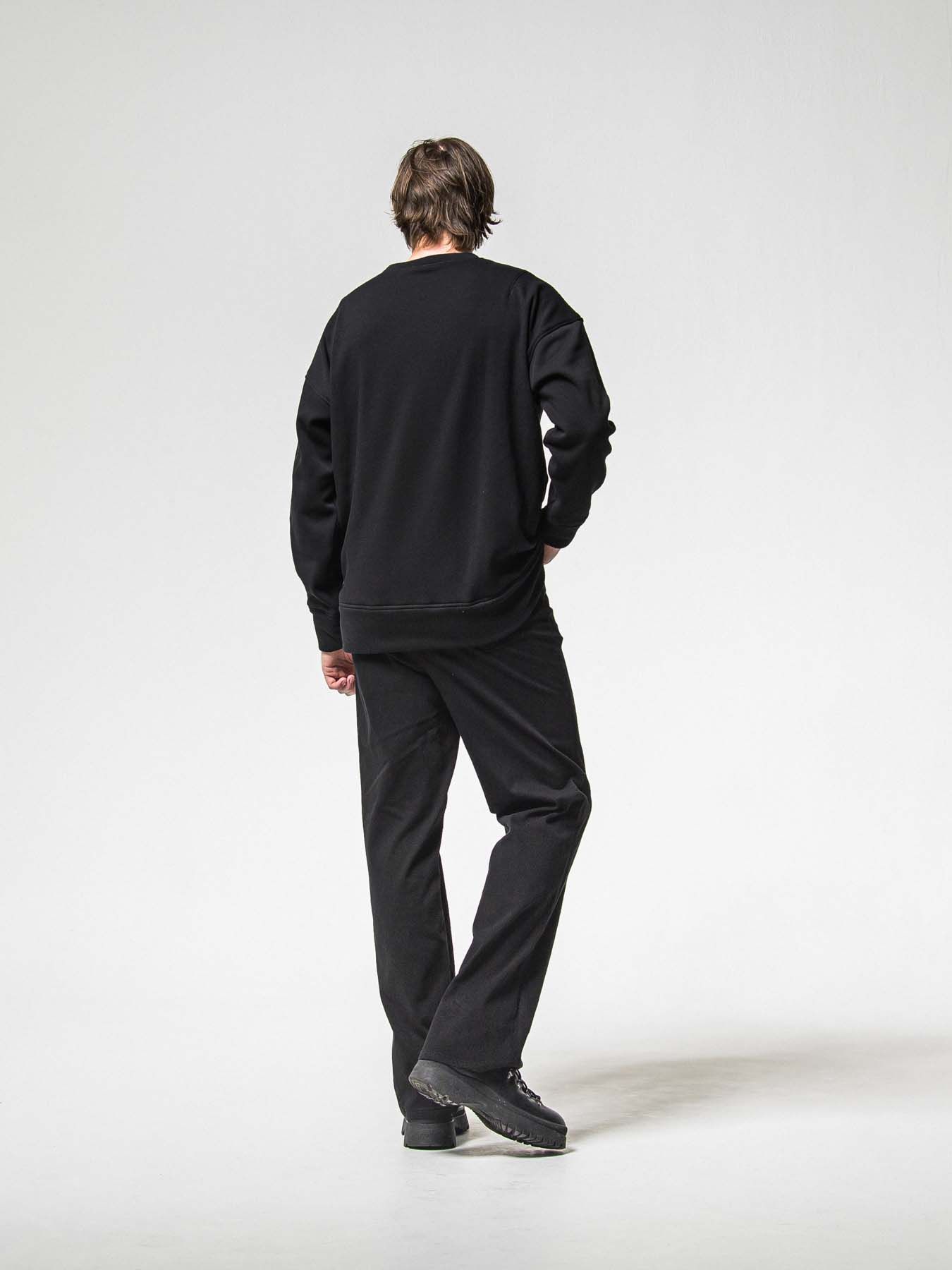【予約品 8月31日(日) 締切】RC CHENILLE VELOURS FLEECE DROP TRAINER / RCサガラ刺繍ワッペン ベロアフリース ドロップショルダートレーナー / ブラック