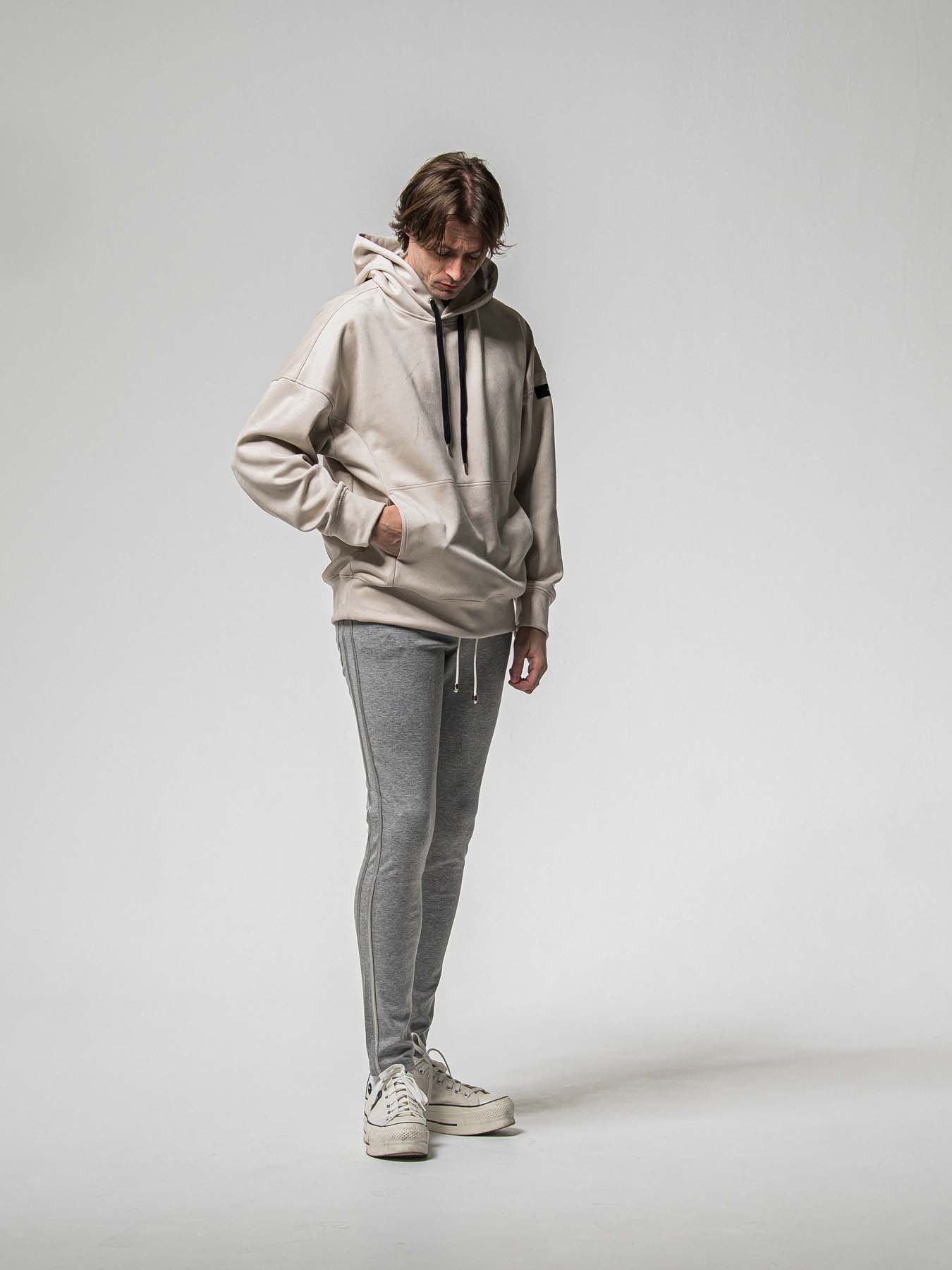 【予約品 8月31日(日) 締切】SUEDE LOOSE HOODIE / スウェード ルーズフーディ / グレージュ