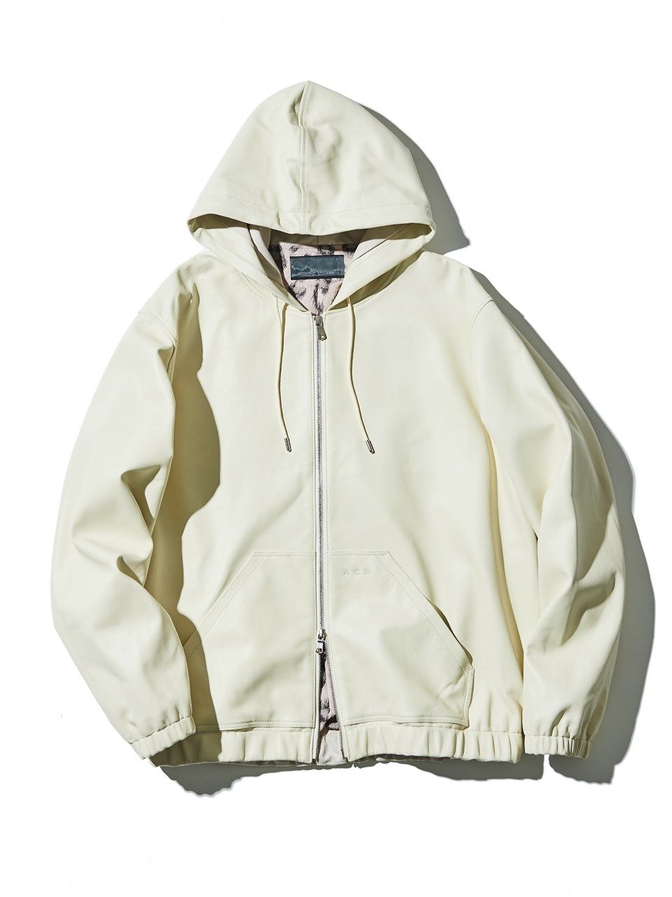 (予約品2023年10月19日18時締め) Leather Hooded Jakcet / レザーフードジャケット / ホワイト