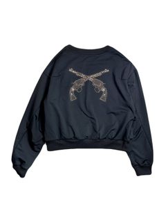 【予約品 8月10日(日) 締切 】WOMENS CROSSGUN METAL SWEAT / クロスガン メタル スウェット / ブラック